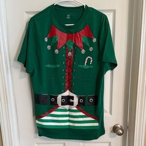 Holiday Time Green Elf Design T-Shirt